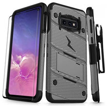 Cargar imagen en el visor de la galería, ESTUCHE BOLT COVER SAMSUNG GALAXY S10e GRIS/NEGRO CON CLIP (6696999518416)
