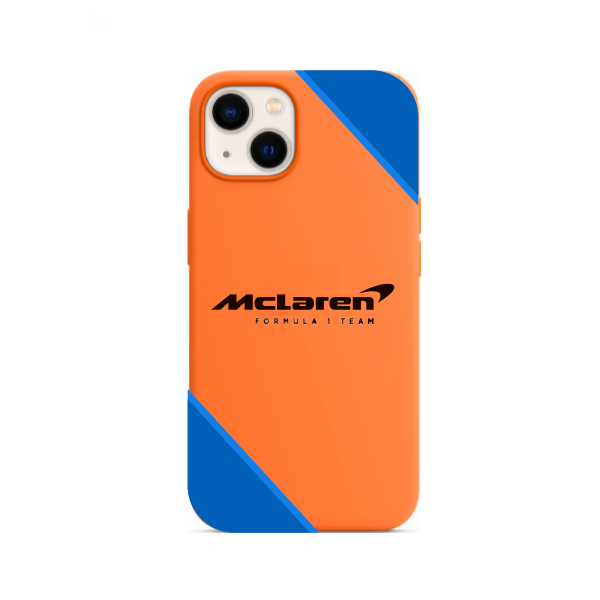 CARATULA SILICON MCLAREN IPHONE 15/14/13 NARANJA