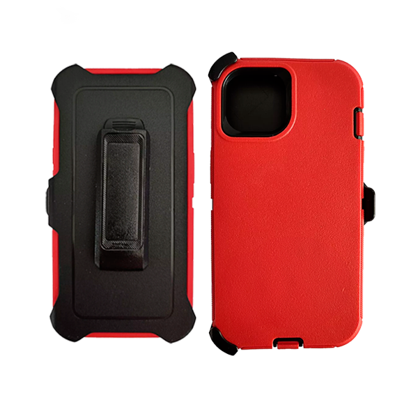 ESTUCHE TIPO DEFENDER IPHONE 15/14/13 ROJO CON CLIP