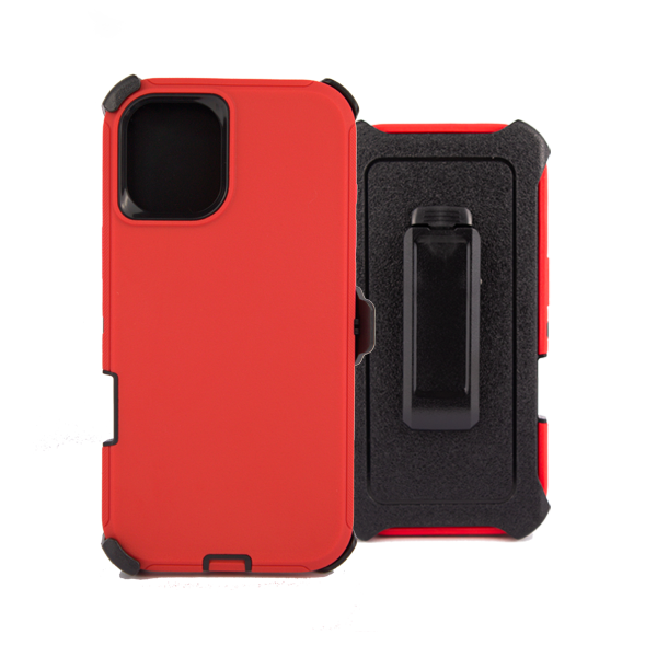 ESTUCHE TIPO DEFENDER IPHONE 16 PLUS ROJO CON CLIP