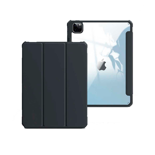 FUNDA SMART COVER AURORA IPAD AIR (2024) 11 C/ PORTA PLUMA TRANSPARENTE/NEGRA