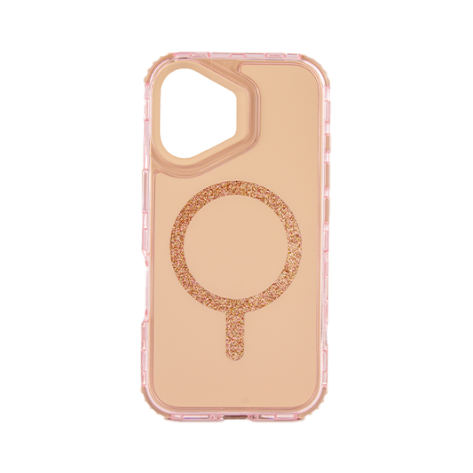 CARATULA 3 EN 1 COLOR MAGSAFE IPHONE 16 ROSE GOLD