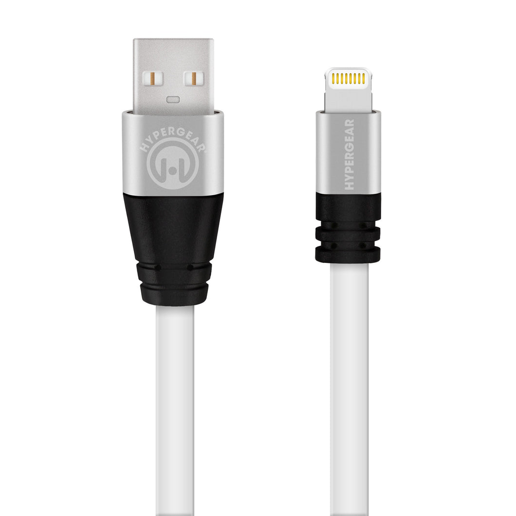 CABLE USB FLAT LIGHTNING BLANCO 1.8 MTS HYPERGEAR