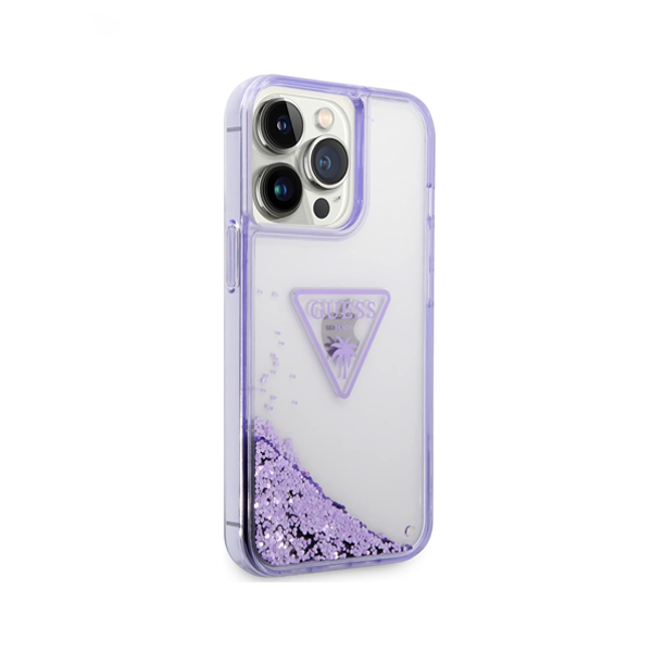 CARATULA GUESS TRANSLUCENT TRIANGLE IPHONE 15 PRO MAX MORADO