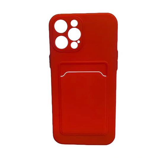 CARATULA TPU TARJETERO IPHONE 12 PRO MAX ROJO