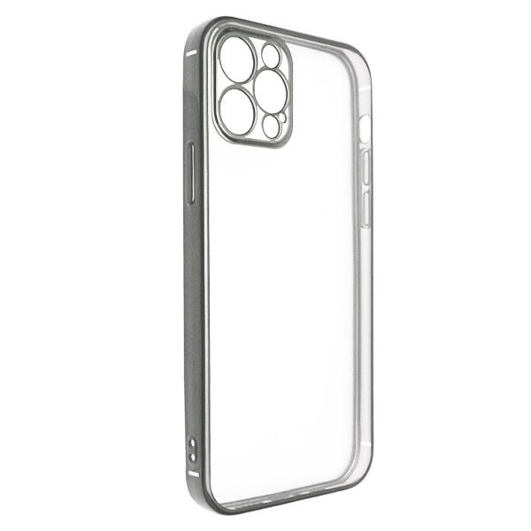 CARATULA TPU PLATING IPHONE 12 PRO MAX PLATA