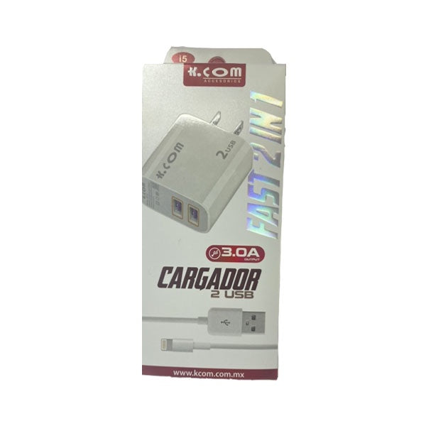 CARGADOR DE PARED MICRO USB 3.0A C/2 PUERTOS