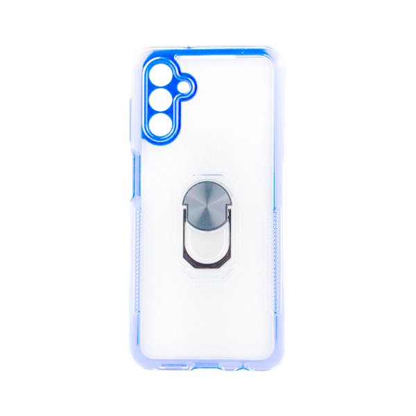 CARATULA 2 EN 1 C/ANILLO SAMSUNG A04S TRANSPARENTE/AZUL