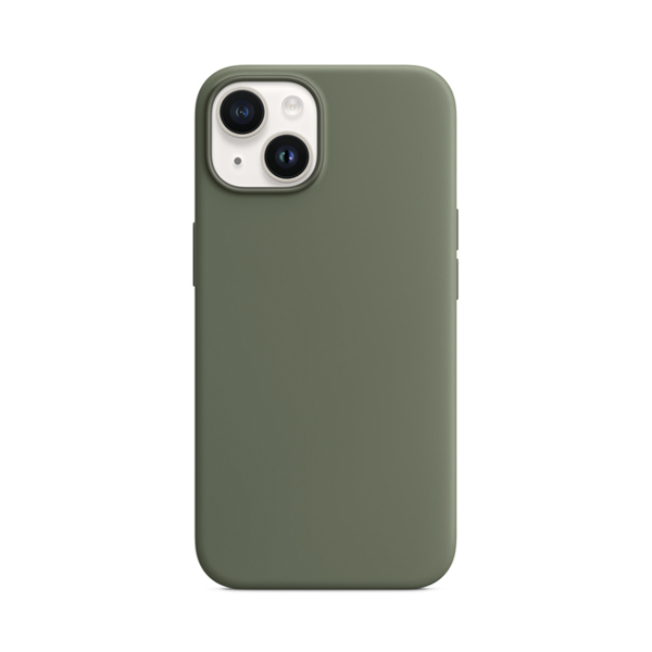 CARATULA SILICON TIPO ORIGINAL S/LOGO IPHONE 14/13 VERDE OLIVO