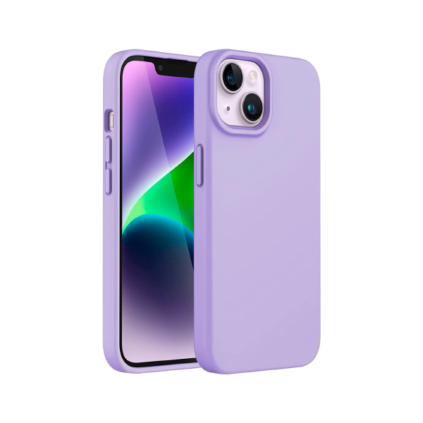 CARATULA SILICON TIPO ORIGINAL S/LOGO IPHONE 14 PLUS LILA