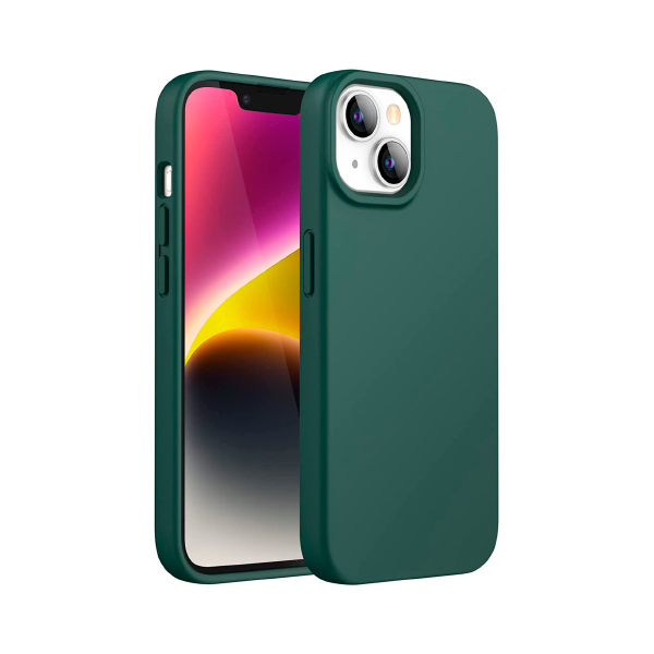 CARATULA SILICON TIPO ORIGINAL S/LOGO IPHONE 15/14 PLUS VERDE OSCURO