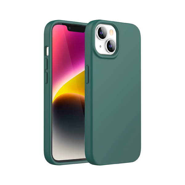 CARATULA SILICON TIPO ORIGINAL S/LOGO IPHONE 15/14 PLUS VERDE OLIVO