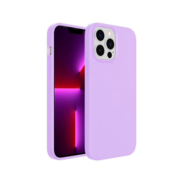CARATULA SILICON TIPO ORIGINAL S/LOGO IPHONE 13 PRO MAX/12 PRO MAX LILA