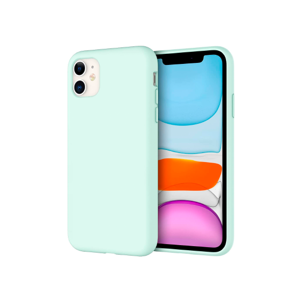 CARATULA SILICON TIPO ORIGINAL S/LOGO IPHONE 11 MENTA