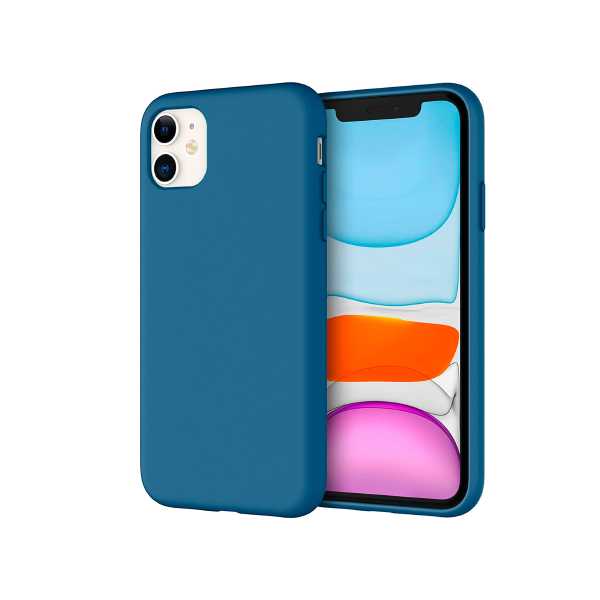 CARATULA SILICON TIPO ORIGINAL S/LOGO IPHONE 11 AZUL MARINO