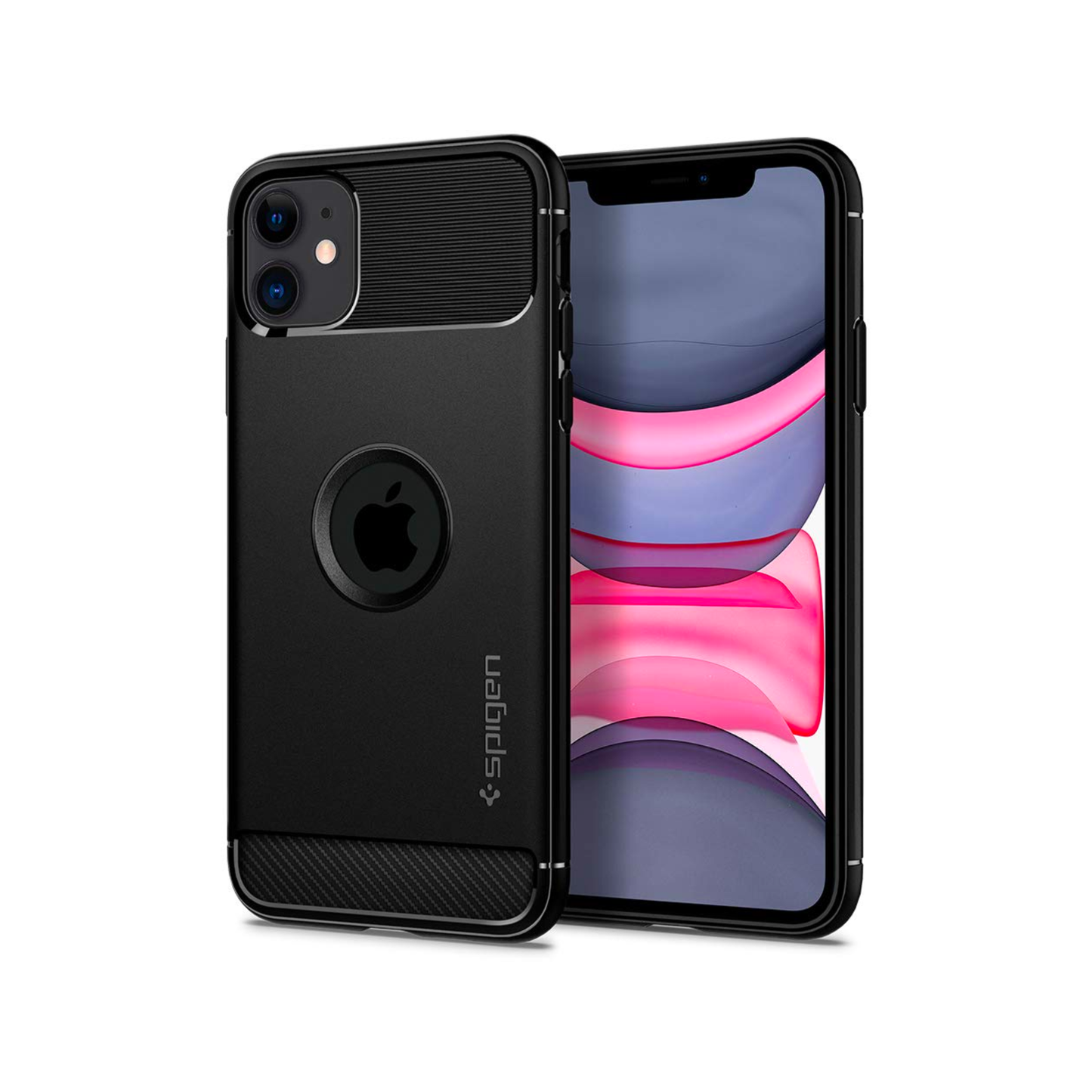 CARATULA RUGGED ARMOR SPIGEN IPHONE 11 NEGRA MATTE