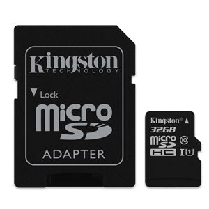 MICRO SD KINGSTON 32GB CLASE 10 C/ ADAPTADOR (6697145172176)