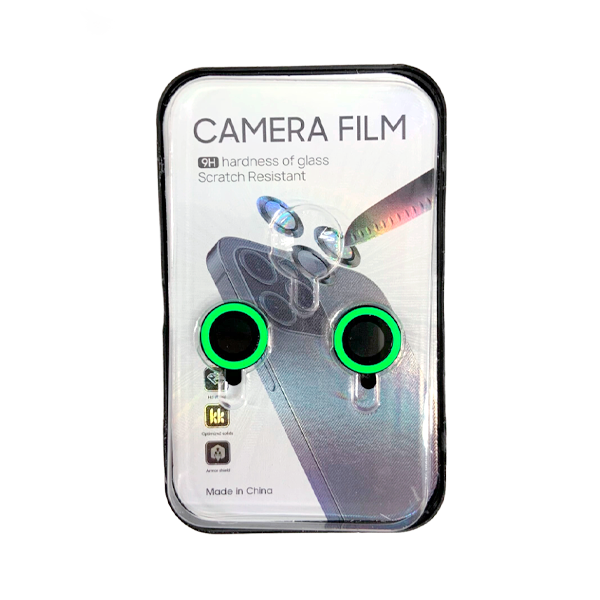 PROTECTOR CAMARA CRISTAL TEMPLADO IPHONE 15/15 PLUS VERDE