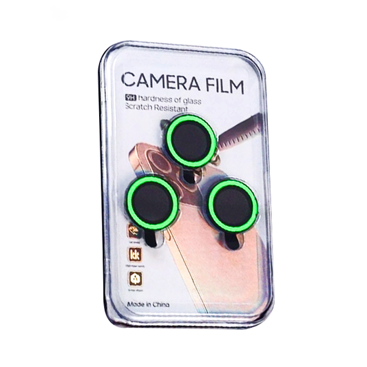 PROTECTOR CAMARA CRISTAL TEMPLADO IPHONE 15 PRO/15 PRO MAX VERDE