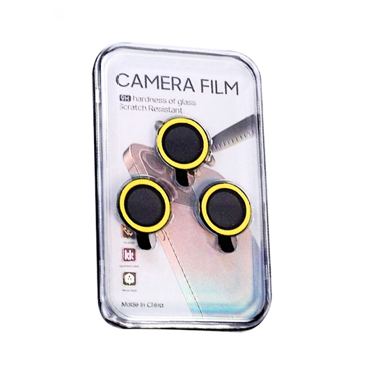 PROTECTOR CAMARA CRISTAL TEMPLADO IPHONE 15 PRO/15 PRO MAX AMARILLO