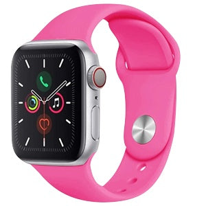 CORREA SILICON FLUORESCENTE APPLE WATCH 42/44mm ROSA